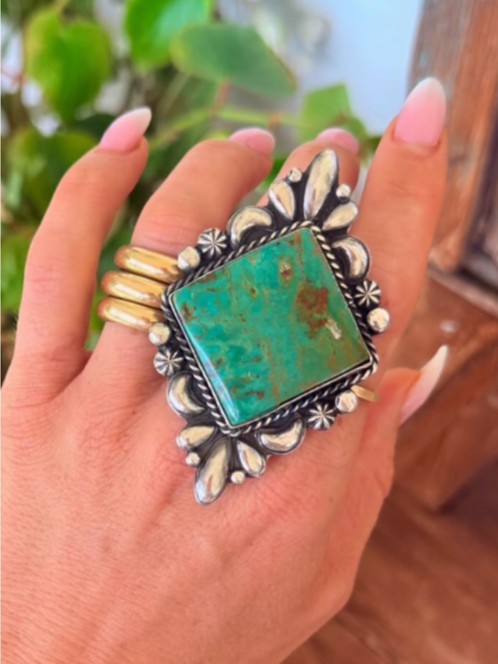 Navajo Marcus Chavez Royston Turquoise Sterling Silver Ring